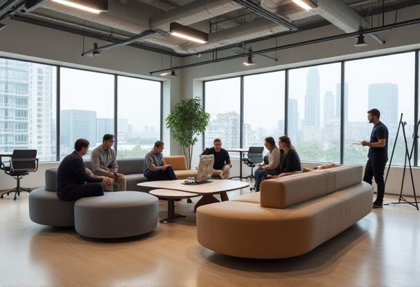 Collaborative space with flexible modular furniture