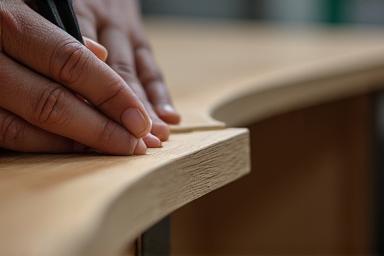 Close-up image of furniture manufacturing process